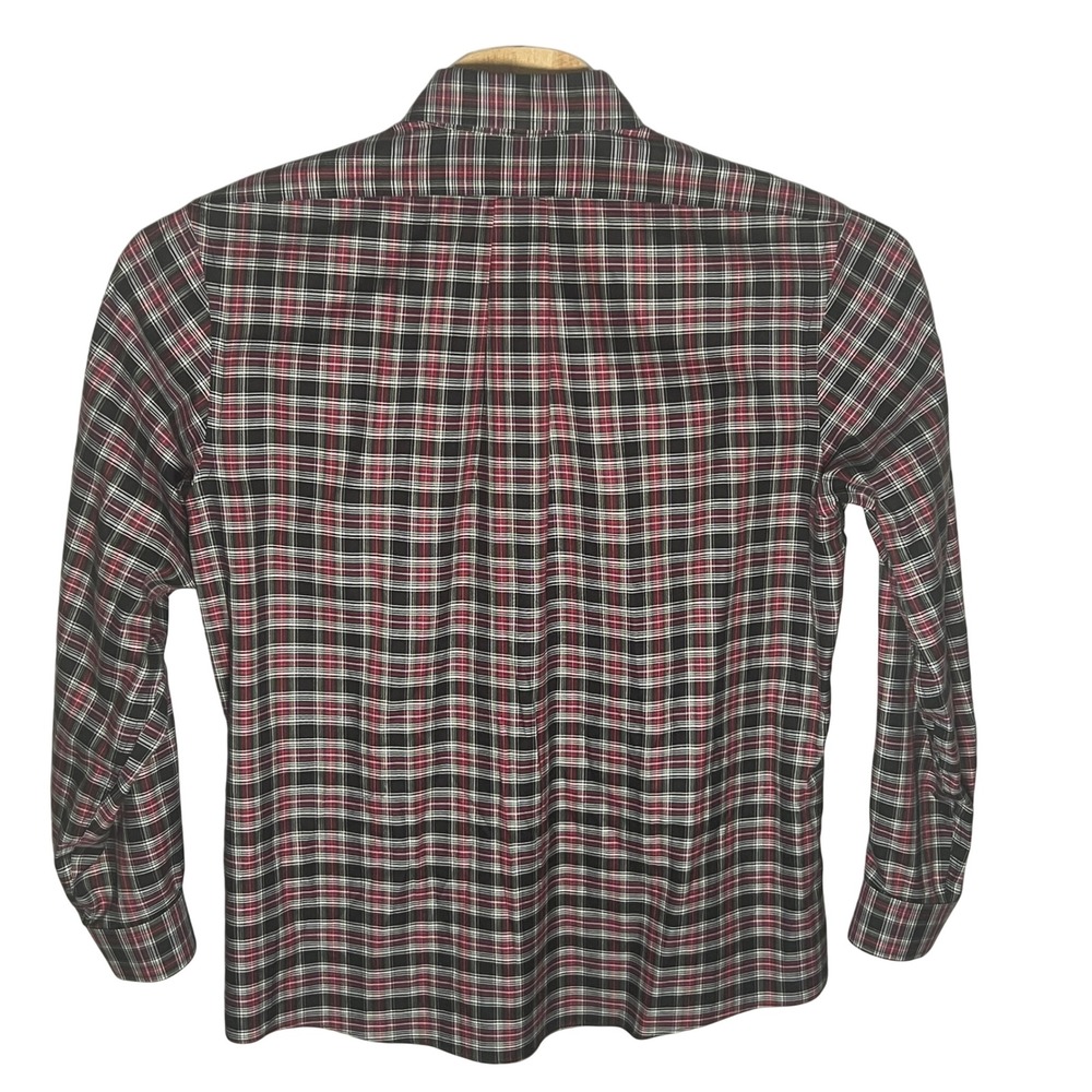 Brooks Brothers Button Down Mens L Black Red Plaid Regent Non-Iron Supima Cotton - Picture 4 of 7